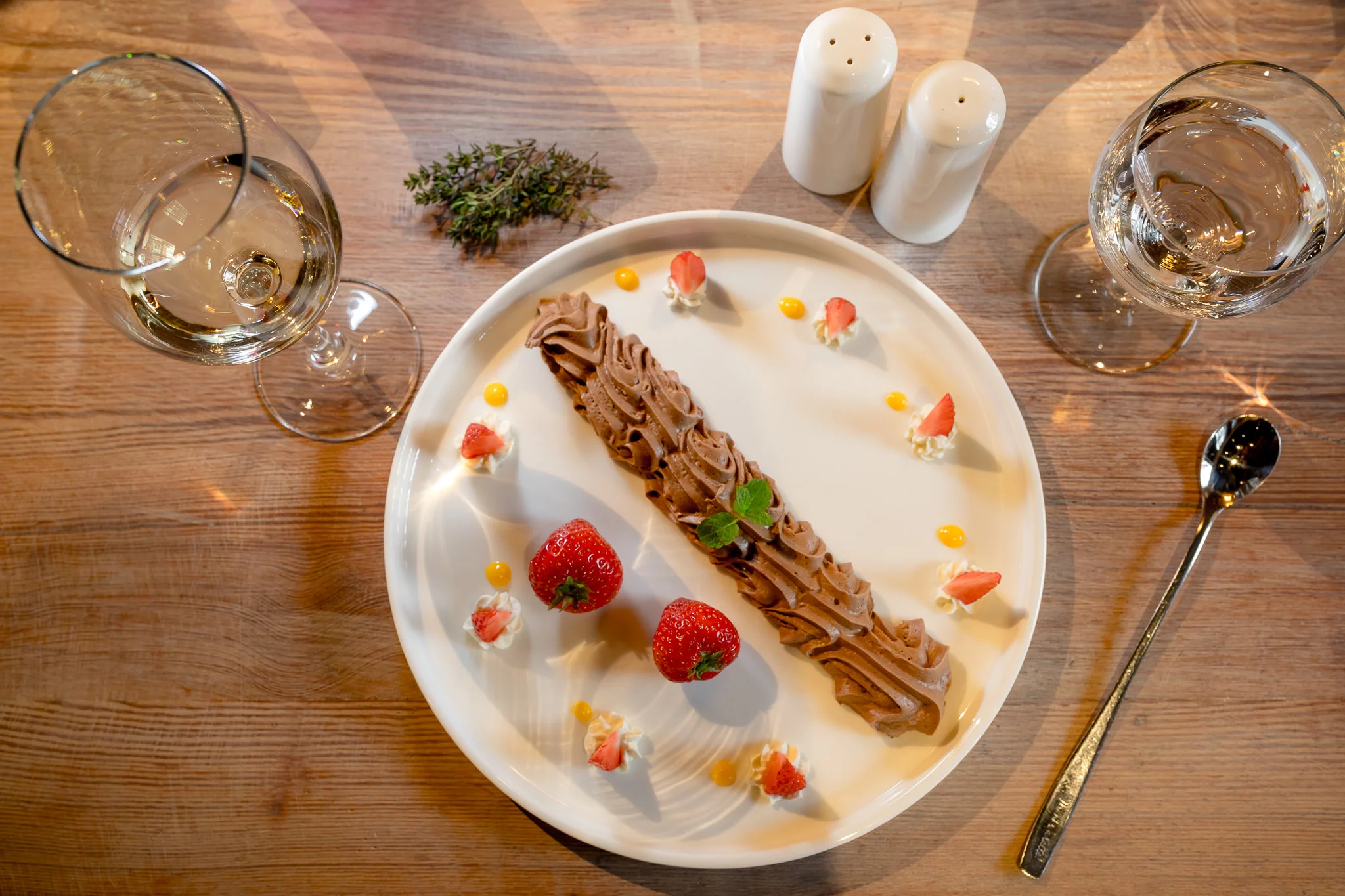 Chocomouse met aardbeien